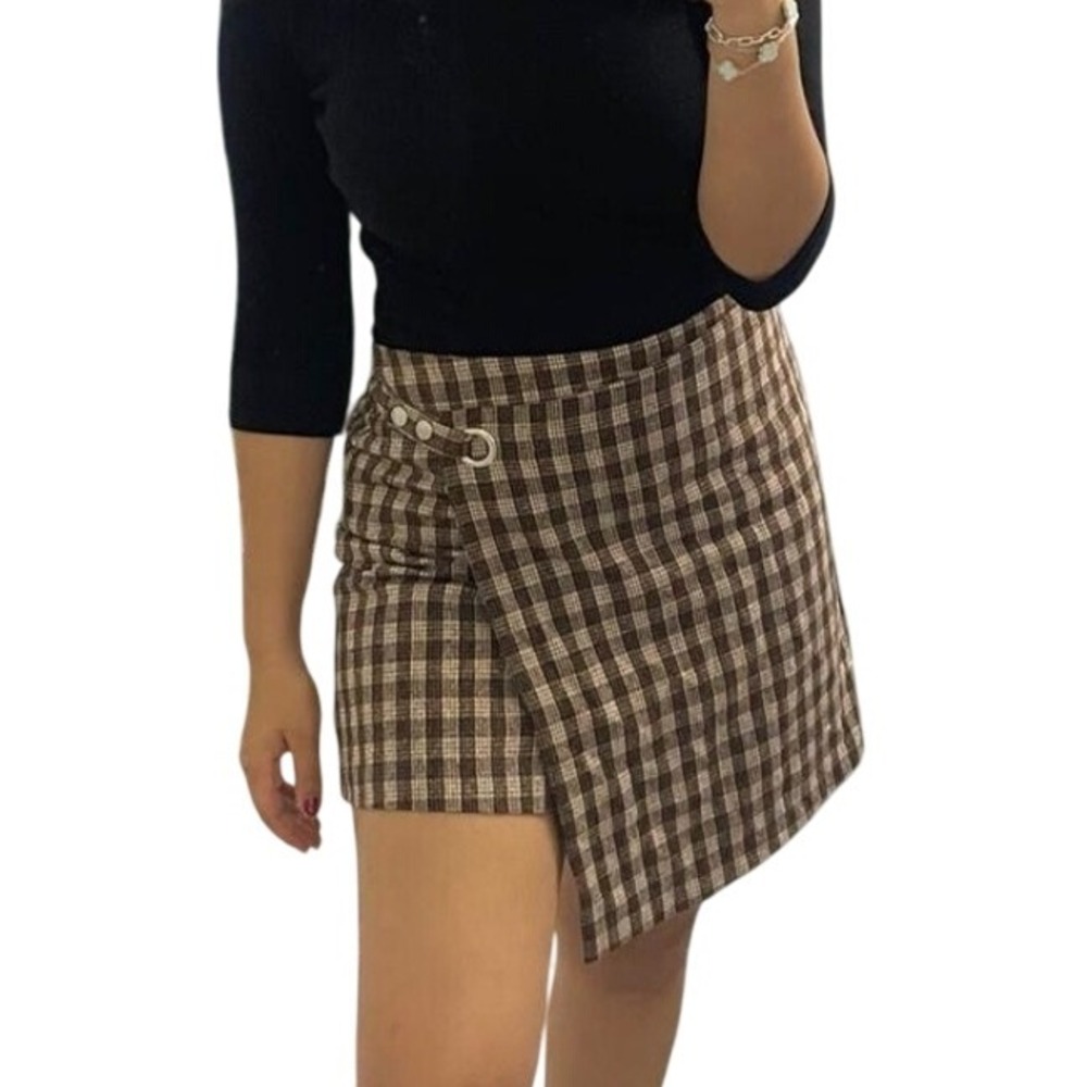 Harper Heritage Scarletta Plaid Mini Kilt Skirt Women's L Preppy Dark Academia